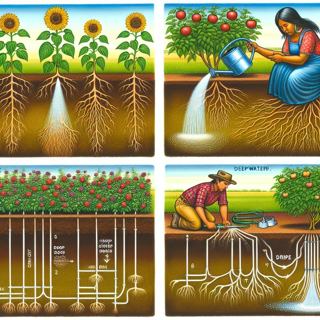 “Deep Watering Methods for Stronger Plant Roots”